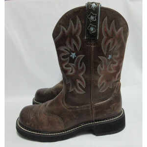 Ariat Boots Women - Size 8.5B - Brown Fatbaby with Stars 10001132